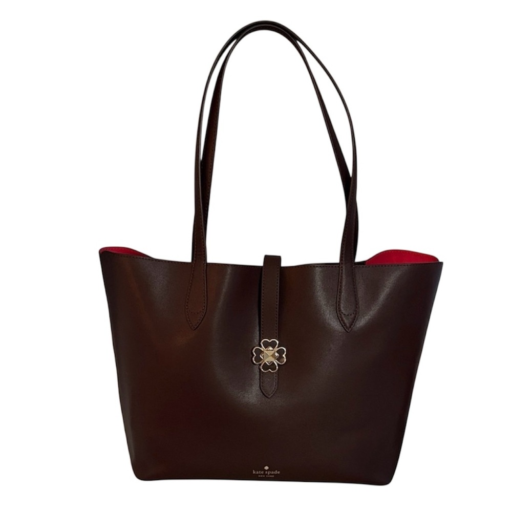 Kate Spade Dark Burgundy Tote with Pink Interior
